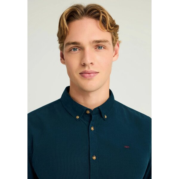 FBM012-003-05_INDIAN_TEAL_4 Ανδρικό Πουκάμισο Basic FUNKY BUDDHA FBM012-003-05 ΜΠΛΕ - Image 5