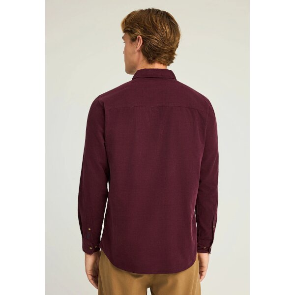 FBM012-003-05_MERLOT_3 Ανδρικό Πουκάμισο Basic FUNKY BUDDHA FBM012-003-05 ΜΠΟΡΝΤΩ - Image 3