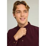 Ανδρικό Πουκάμισο Basic FUNKY BUDDHA FBM012-003-05 ΜΠΟΡΝΤΩ - Image 4