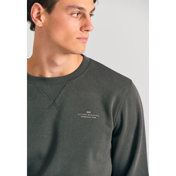 Ανδρικό Φούτερ Με Λαιμόκοψη FUNKY BUDDHA FBM012-003-06 ΧΑΚΙ - Image 5