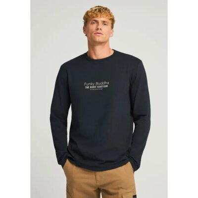 Ανδρική Μπλούζα Με Μακρύ Μανίκι FUNKY BUDDHA FBM012-003-07-ΜΑΥΡΟ