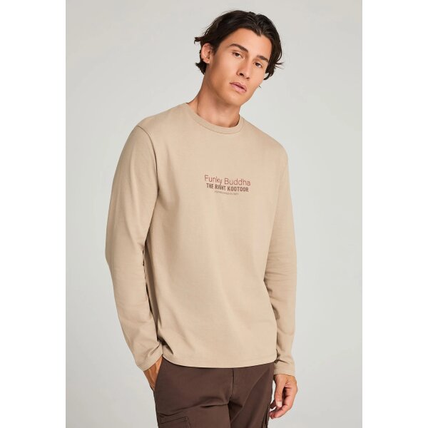 FBM012-003-07_LT_CIGAR_1 Ανδρική Μπλούζα Με Μακρύ Μανίκι FUNKY BUDDHA FBM012-003-07-LT CIGAR - Image 1