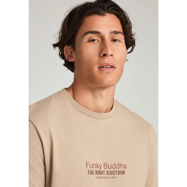 Ανδρική Μπλούζα Με Μακρύ Μανίκι FUNKY BUDDHA FBM012-003-07-LT CIGAR - Image 4