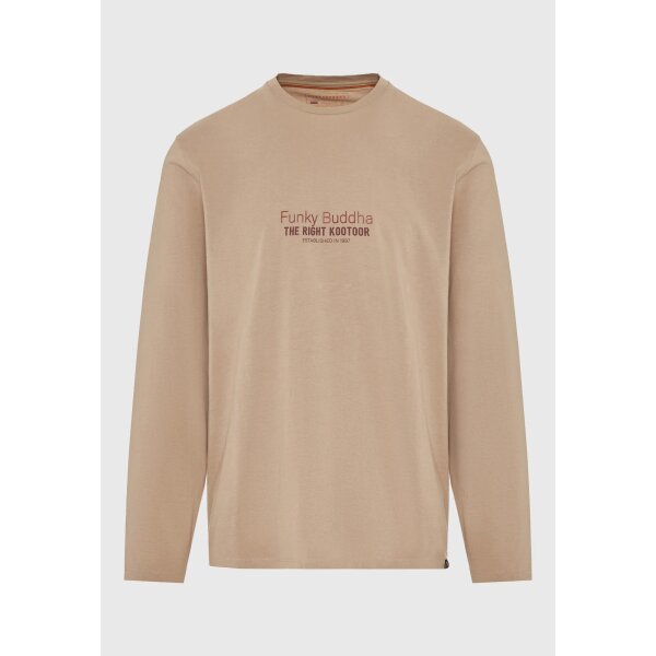 Ανδρική Μπλούζα Με Μακρύ Μανίκι FUNKY BUDDHA FBM012-003-07-LT CIGAR - Image 6