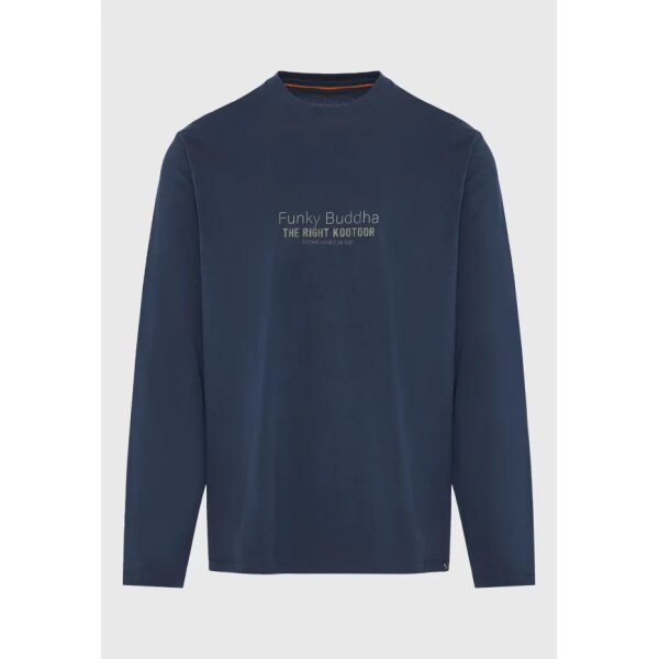 Ανδρική Μπλούζα Με Μακρύ Μανίκι FUNKY BUDDHA FBM012-003-07-ΜΠΛΕ - Image 1