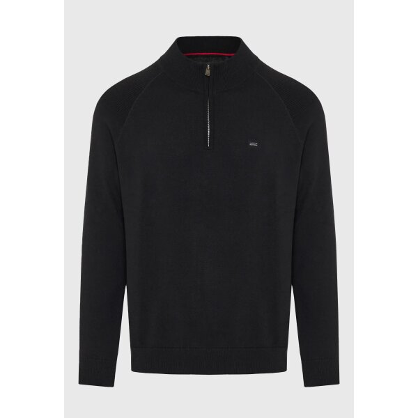 Ανδρικό Πλεκτό Με Φερμουάρ FUNKY BUDDHA FBM012-003-09 ΜΑΥΡΟ - Image 1