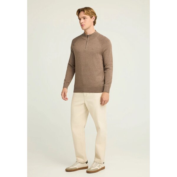 Ανδρικό Πλεκτό Με Φερμουάρ FUNKY BUDDHA FBM012-003-09 ΚΑΦΕ - Image 2