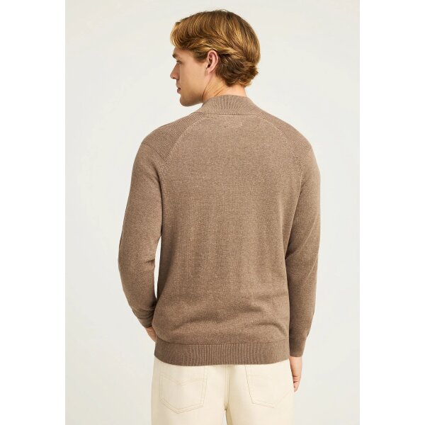 Ανδρικό Πλεκτό Με Φερμουάρ FUNKY BUDDHA FBM012-003-09 ΚΑΦΕ - Image 3