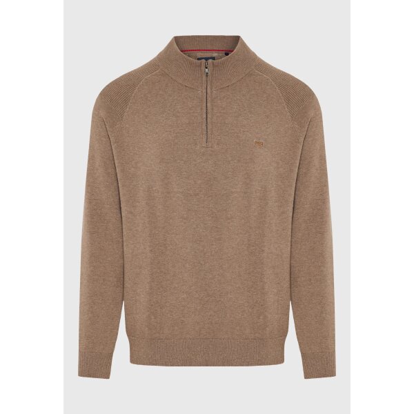 Ανδρικό Πλεκτό Με Φερμουάρ FUNKY BUDDHA FBM012-003-09 ΚΑΦΕ - Image 5