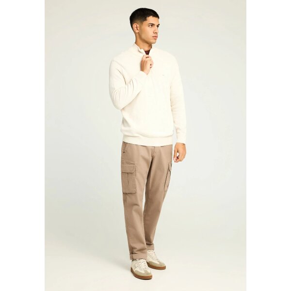 Ανδρικό Πλεκτό Με Φερμουάρ FUNKY BUDDHA FBM012-003-09 ΕΚΡΟΥ - Image 2