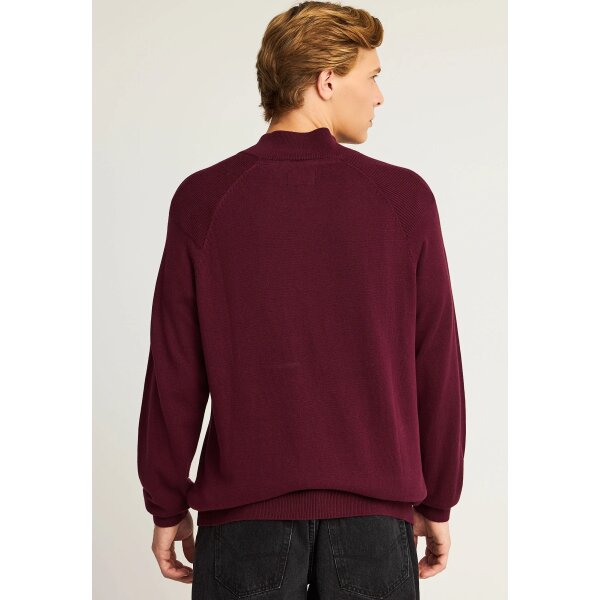 Ανδρικό Πλεκτό Με Φερμουάρ FUNKY BUDDHA FBM012-003-09 MERLOT MEL - Image 3