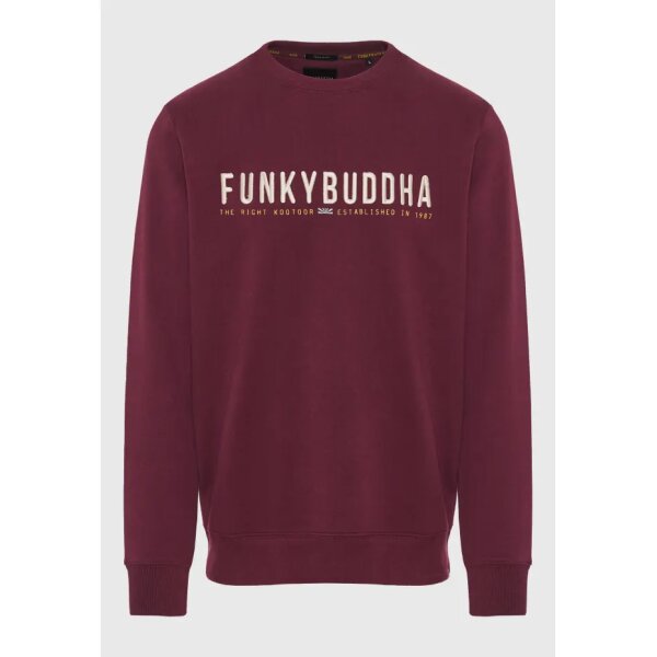 Ανδρικό Φούτερ Με Λαιμόκοψη FUNKY BUDDHA FBM012-004-06 MERLOT - Image 1