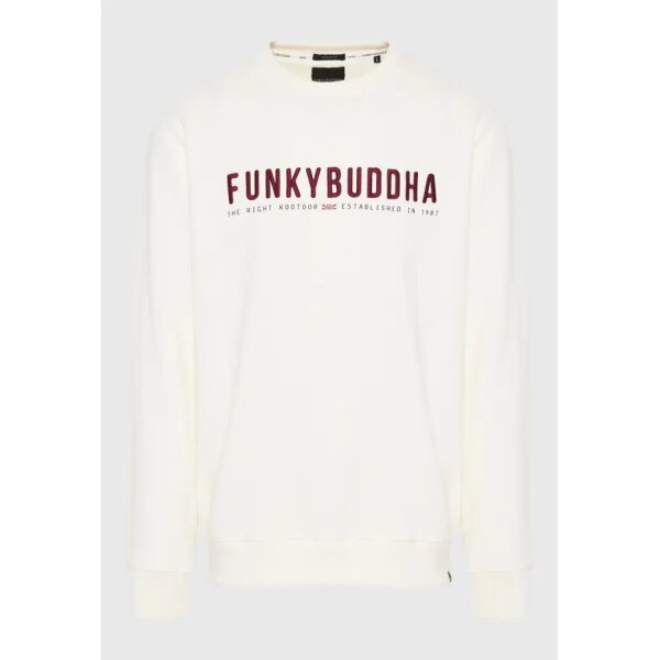 Ανδρικό Φούτερ Με Λαιμόκοψη FUNKY BUDDHA FBM012-004-06 ΛΕΥΚΟ - Image 1