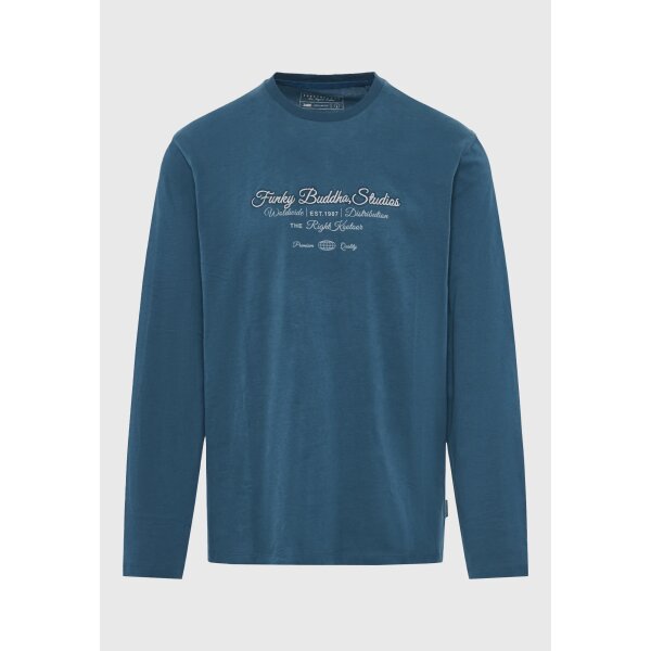 FBM012-004-07_INDIAN_TEAL_6 Ανδρική Μπλούζα Με Μακρύ Μανίκι FUNKY BUDDHA FBM012-004-07-INDIAN TEAL - Image 1