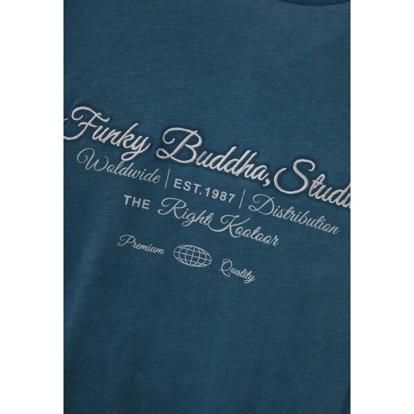 Ανδρική Μπλούζα Με Μακρύ Μανίκι FUNKY BUDDHA FBM012-004-07-INDIAN TEAL - Image 2