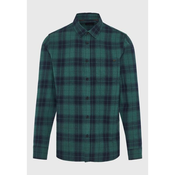 Ανδρικό Πουκάμισο Καρό FUNKY BUDDHA FBM012-018-05 ΠΡΑΣΙΝΟ - Image 1