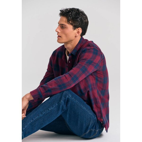 Ανδρικό Πουκάμισο Καρό FUNKY BUDDHA FBM012-018-05 ΚΟΚΚΙΝΟ - Image 6