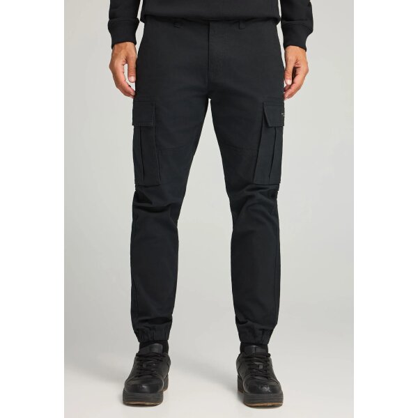 FBM012-030-02_BLACK_1 Ανδρικό Παντελόνι Cargo FUNKY BUDDHA FBM012-030-02 ΜΑΥΡΟ - Image 1