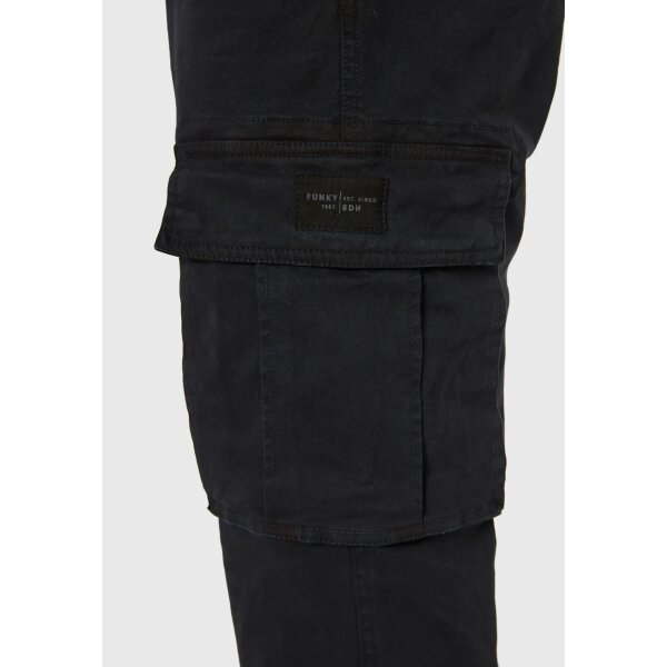 FBM012-030-02_BLACK_7 Ανδρικό Παντελόνι Cargo FUNKY BUDDHA FBM012-030-02 ΜΑΥΡΟ - Image 6