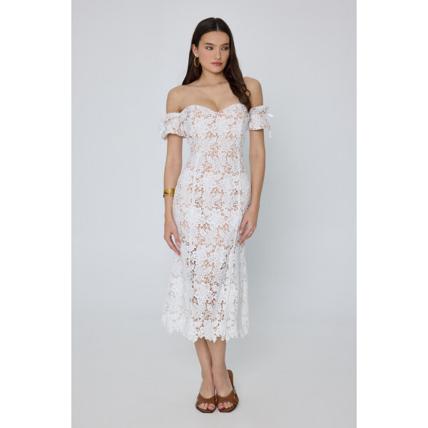 Δαντελένιο Φόρεμα Johana Strapless Δαντέλα MIND MATTER MML25-01-07-027_WHITE - Image 1