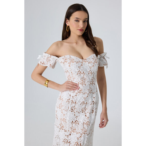 Δαντελένιο Φόρεμα Johana Strapless Δαντέλα MIND MATTER MML25-01-07-027_WHITE - Image 4