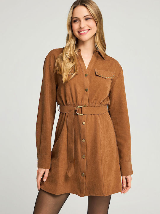 Γυναικείο Φόρεμα Μίνι FUNKY BUDDHA FBL012-138-13-CHESTNUT - Image 1