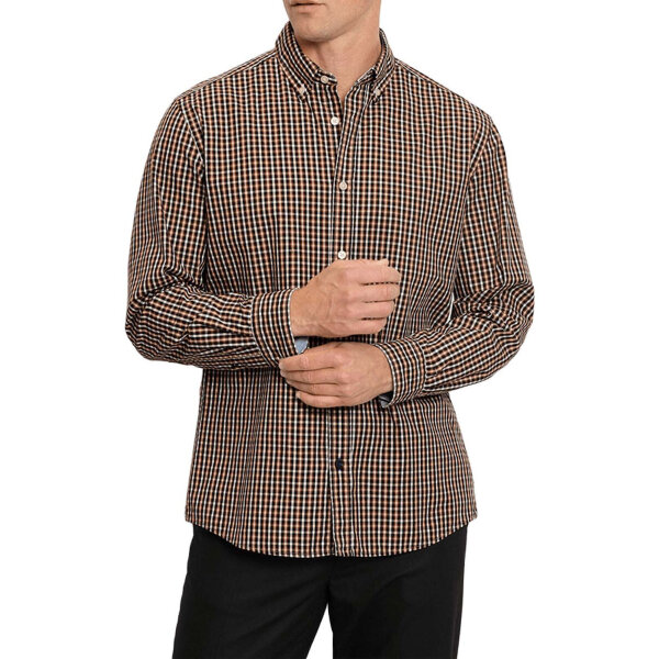 Ανδρικό πουκάμισο Casual Καρώ Καφέ OLYMP 4010/84/27 - Image 2