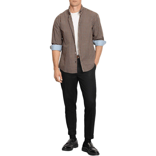 Ανδρικό πουκάμισο Casual Καρώ Καφέ OLYMP 4010/84/27 - Image 4