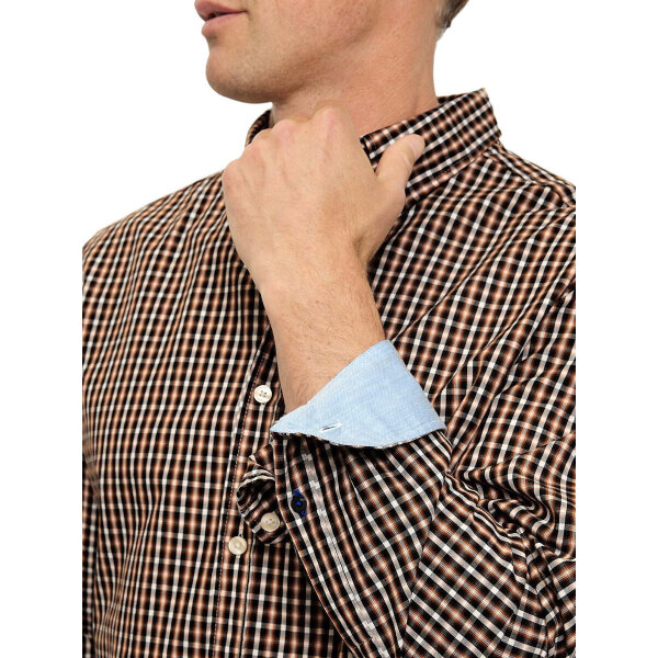 Ανδρικό πουκάμισο Casual Καρώ Καφέ OLYMP 4010/84/27 - Image 5