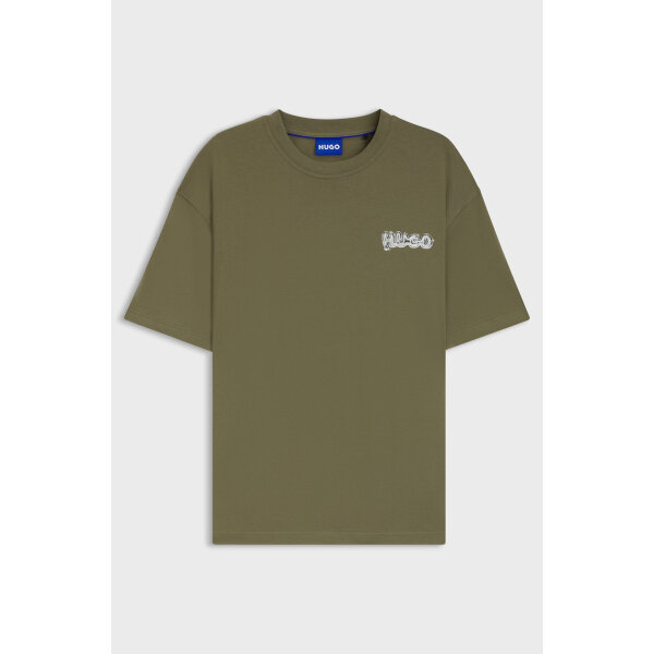 20250915121317_c17b6374 Ανδρική μπλούζα All-gender cotton-jersey with logo prints HUGO BLUE  50549769 Χακί - Image 2