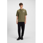 Ανδρική μπλούζα All-gender cotton-jersey with logo prints HUGO BLUE  50549769 Χακί - Image 3