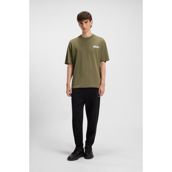 20250915121326_1b29d1db Ανδρική μπλούζα All-gender cotton-jersey with logo prints HUGO BLUE  50549769 Χακί - Image 3