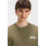 Ανδρική μπλούζα All-gender cotton-jersey with logo prints HUGO BLUE  50549769 Χακί - Image 4