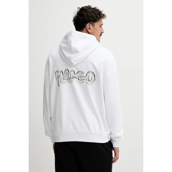 20250916191121_644d44e8 Ανδρική φούτερ με κουκούλα Λευκή HUGO BLUE  50549212-100 - Image 2