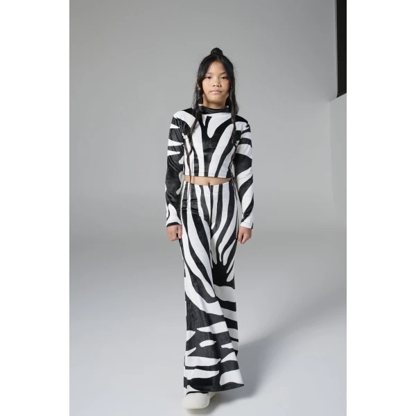 Σετ Βελούδο με Print Zebra Μάυρο 4-16 ΕΤΩΝ Melin Rose MRW25/26-6207 - Image 1
