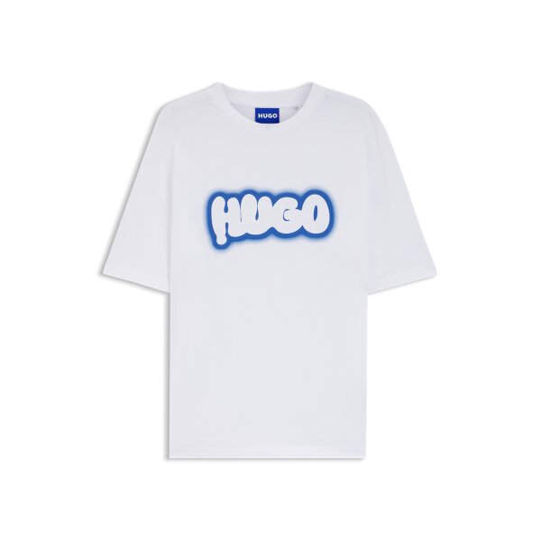 50549155_100_100_HB_B2C_SHO_01-valid_until_2099815 Ανδρική μπλούζα Cotton-jersey with logo print HUGO BLUE  50549155 Λευκό - Image 2