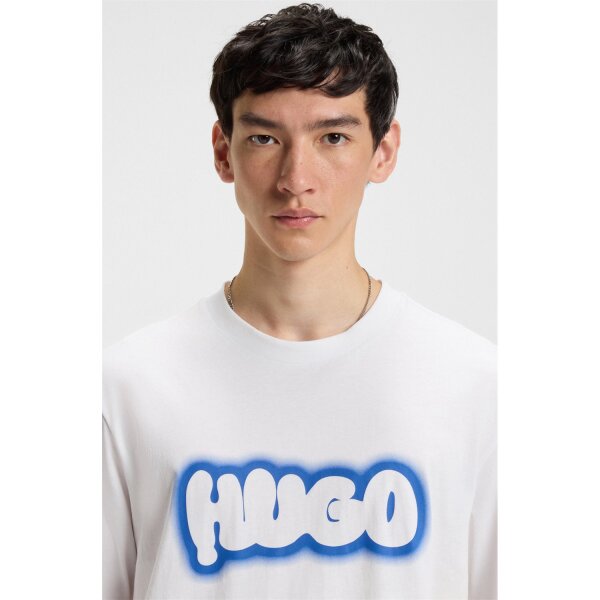 50549155_100_340_HB_B2C_SHO_01-valid_until_2026822 Ανδρική μπλούζα Cotton-jersey with logo print HUGO BLUE  50549155 Λευκό - Image 3