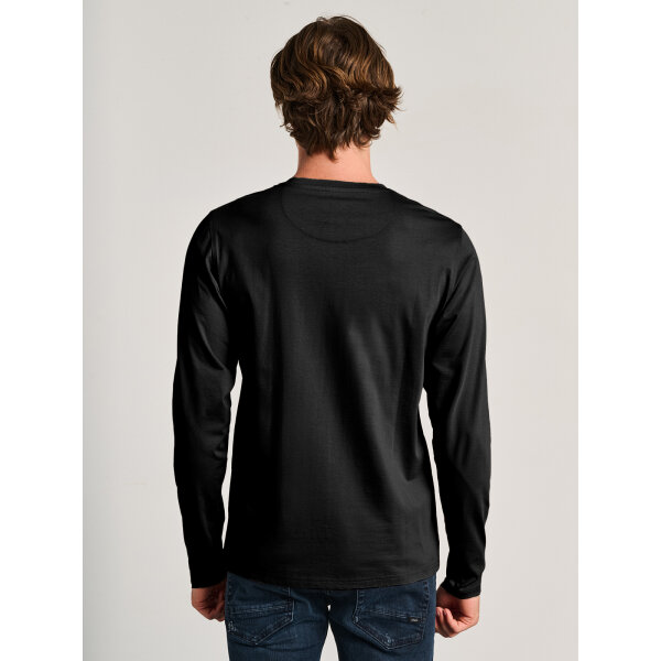 Ανδρική Βαμβακερή Μπλούζα Μακρύ Μανίκι STAFF GALLERY 64-305.054.BLACK - Image 2