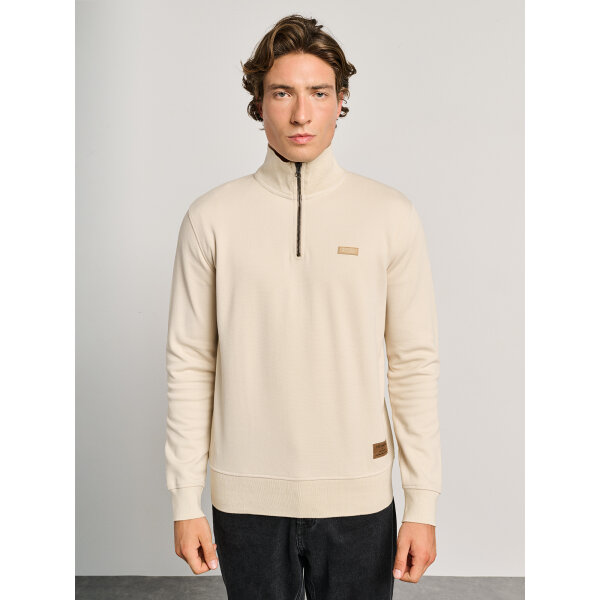 Ανδρική Μπλούζα Μακρύ Μανίκι Με Φερμουάρ Εκρού STAFF GALLERY  64-322.054.Ν0076 - Image 1