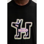 Ανδρική μπλούζα All-gender cotton-jersey with graphic print HUGO BLUE 50549162 Μαύρο - Image 5