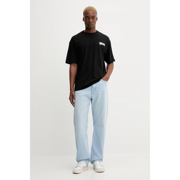 AW25-TSM1BC-99X_F2 Ανδρική μπλούζα All-gender cotton-jersey with logo prints HUGO BLUE  50549769 μαύρο - Image 3