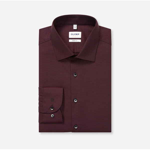 Ανδρικό πουκάμισο Level 5 body fit Μπορντώ OLYMP 2048/84/37 - Image 1