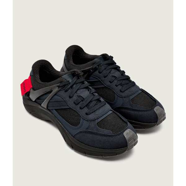 Ανδρικό παπούτσι HUGO Logo-spoiler trainers in mesh and faux suede 50552515 μαύρο - Image 4