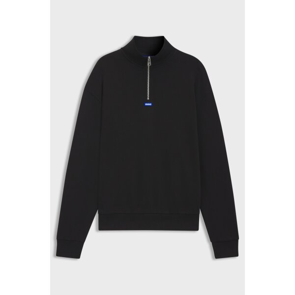 Ανδρικό φούτερ με zip Cotton-terry sweatshirt with logo patch 50522367 μαύρο - Image 2