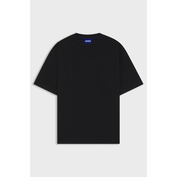 Ανδρική μπλούζα Cotton-jersey T-shirt with blue logo patch HUGO BLUE 50534434 μαύρο - Image 4