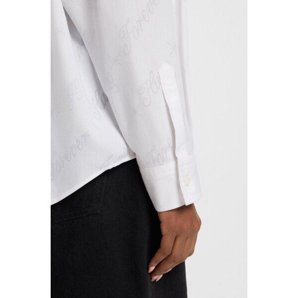 hbeu50548839_988_341 Γυναικείο Πουκάμισο Oversized-fit logo print Λευκό Hugo Blue  50548839-001 - Image 5