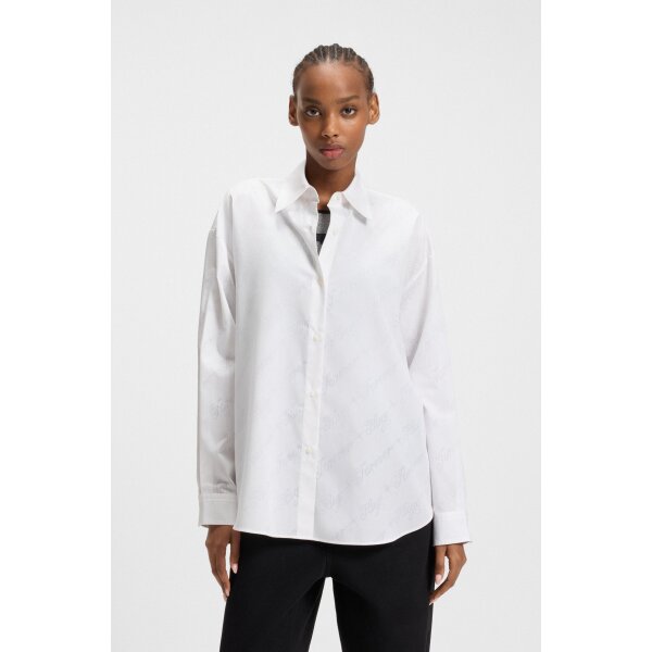 hbeu50548839_988_350 Γυναικείο Πουκάμισο Oversized-fit logo print Λευκό Hugo Blue  50548839-001 - Image 1
