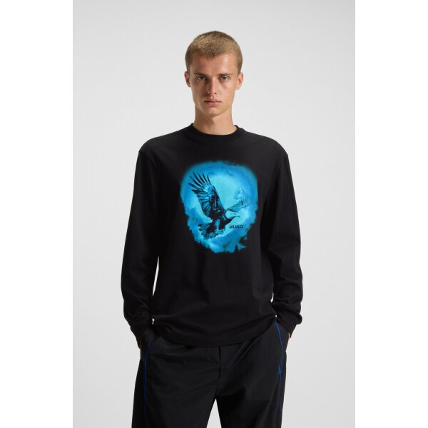Ανδρική Μπλούζα Cotton-jersey T-shirt with eagle print HUGO BLUE 50549135-001 - Image 1