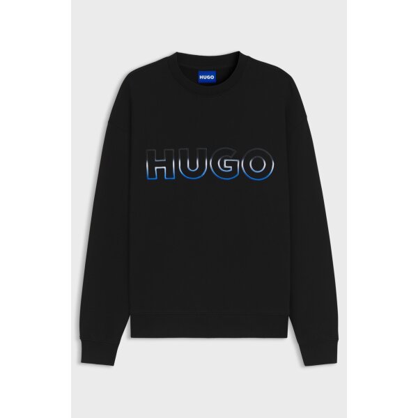 Ανδρική φούτερ  with ombré logo embroidery HUGO BLUE 50549148 μαύρο - Image 4