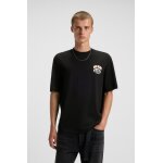 Ανδρική μπλούζα Cotton jersey T-shirt with mixed-print logo HUGO BLUE 50549152 μαύρο